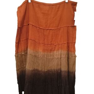 Elegant Ombre Maxi Skirt in Orange and Brown
